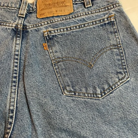 Vintage Levi 550 Relaxed Fit Jeans, Size 34x 30 - Picture 7 of 8